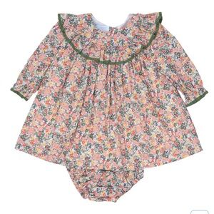 Charming Floral Baby Dress Set with Ruffles